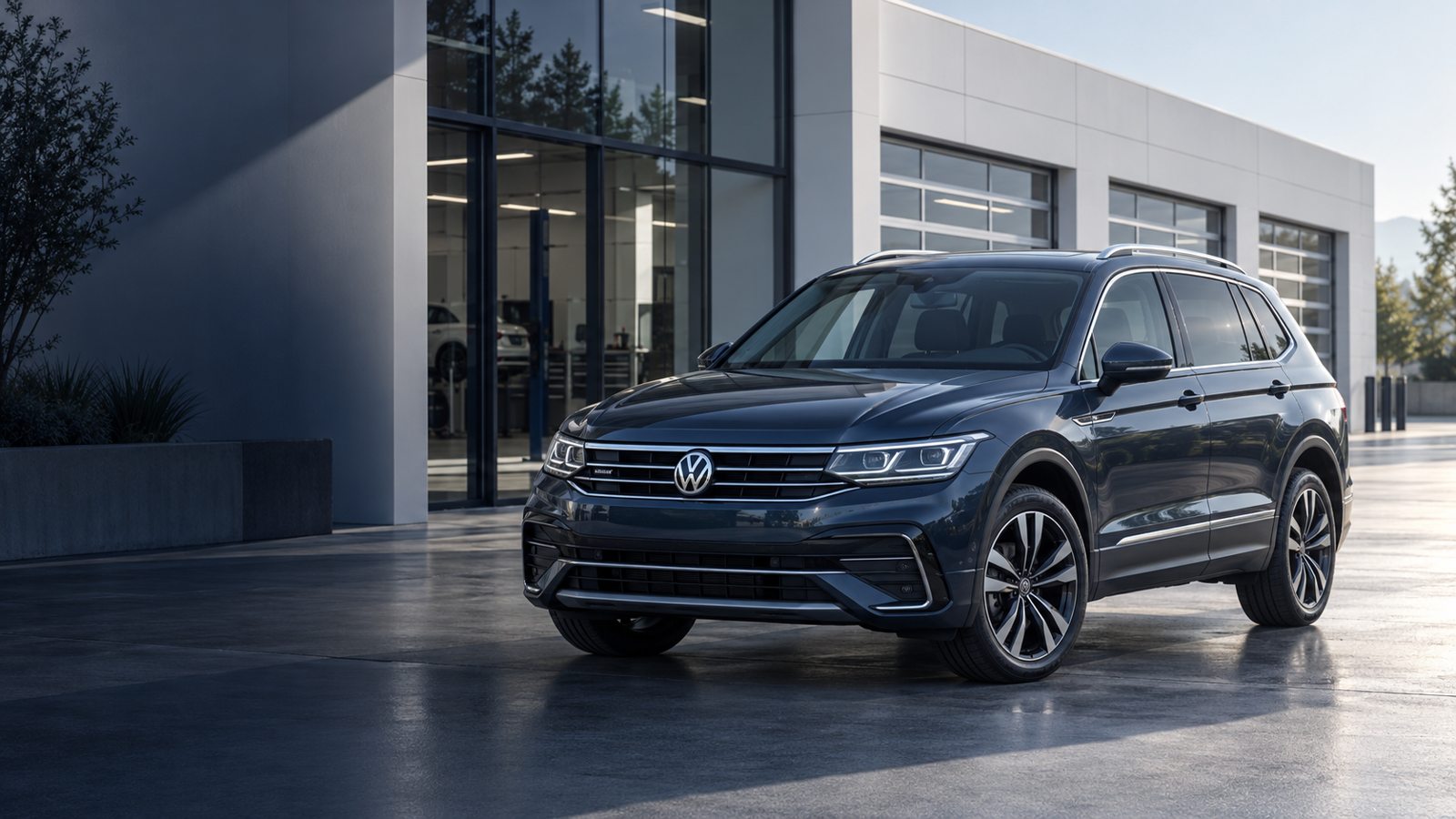 Volkswagen Tiguan у современного сервисного центра